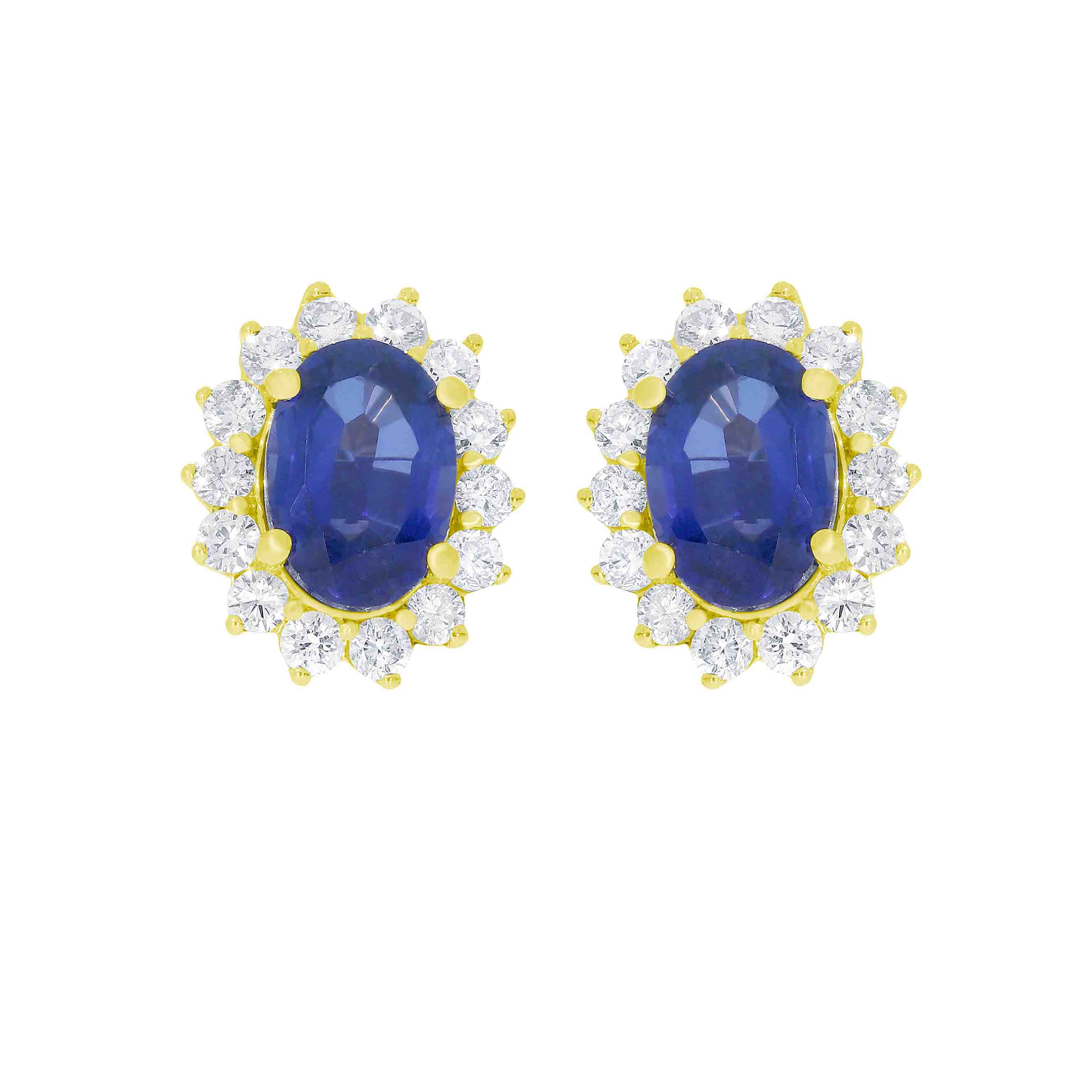 Oval Blue Sapphire and Diamond Stud Earrings LR12152AER